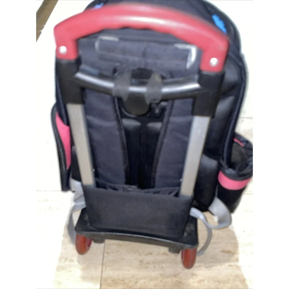Unme Go To School Kids Rolling Backpack for Girls Pink‎